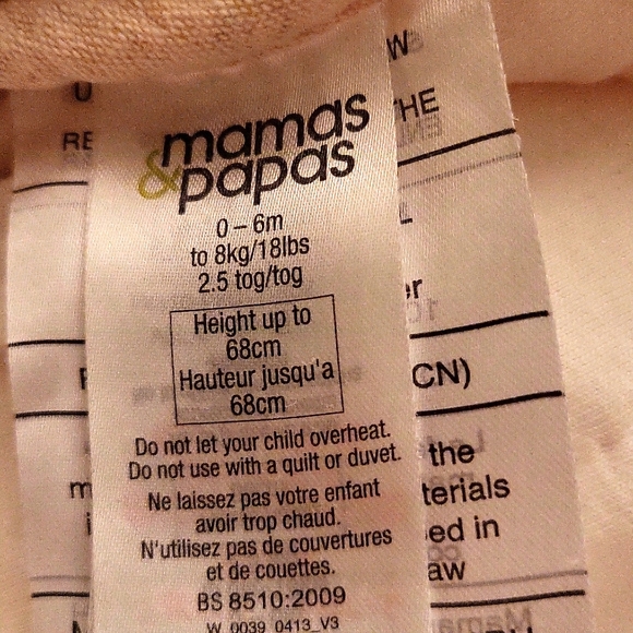 Mama's & Papa's ivory heavy velour sleep sack - Picture 2 of 3